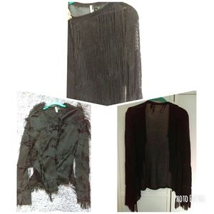 Black Fringe Cardigan
